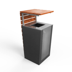 Afvalbak van glad afgewerkt beton met een strak ontwerp. In twee maten 43 cm of 53 cm. Prijspakker!